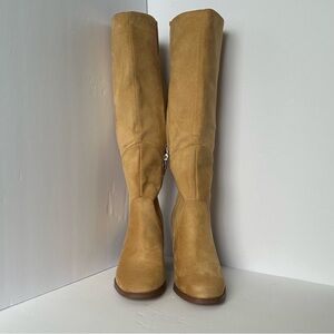 Coutgo Women's Size 6 Tan Suede Knee-High Boots New